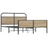 Estructura de cama sin colchón metal roble ahumado 180x200