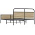 Estructura de cama sin colchón metal roble ahumado 180x200