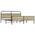 Estructura de cama sin colchón metal roble Sonoma 180x200