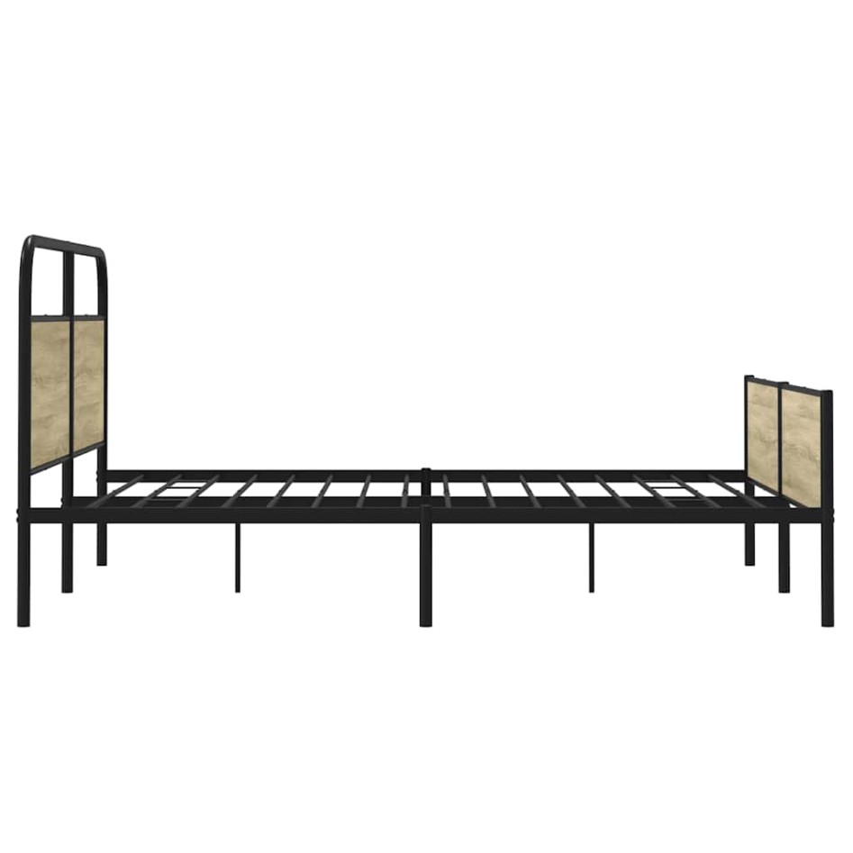 Estructura de cama sin colchón metal roble Sonoma 180x200