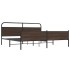 Estructura de cama sin colchón metal roble marrón 180x200