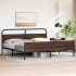 Estructura de cama sin colchón metal roble marrón 180x200