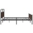 Estructura de cama sin colchón metal roble marrón 180x200