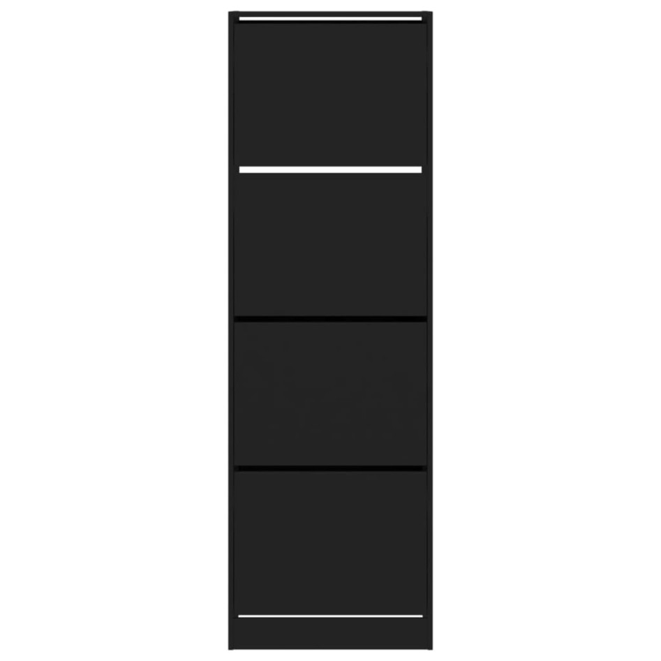 Mueble zapatero con 4 cajones abatibles negro 60x34x187,5