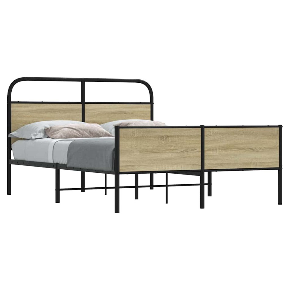 Estructura de cama sin colchón 120x190 cm madera roble
