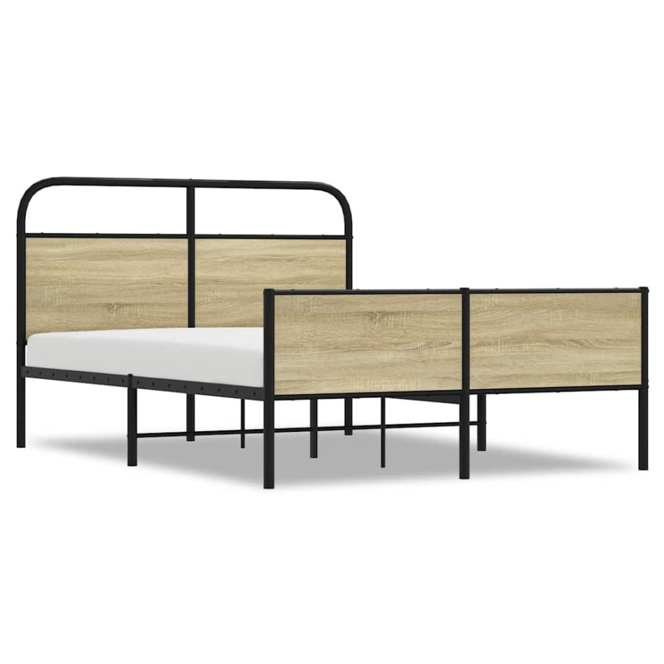 Estructura de cama sin colchón 120x190 cm madera roble