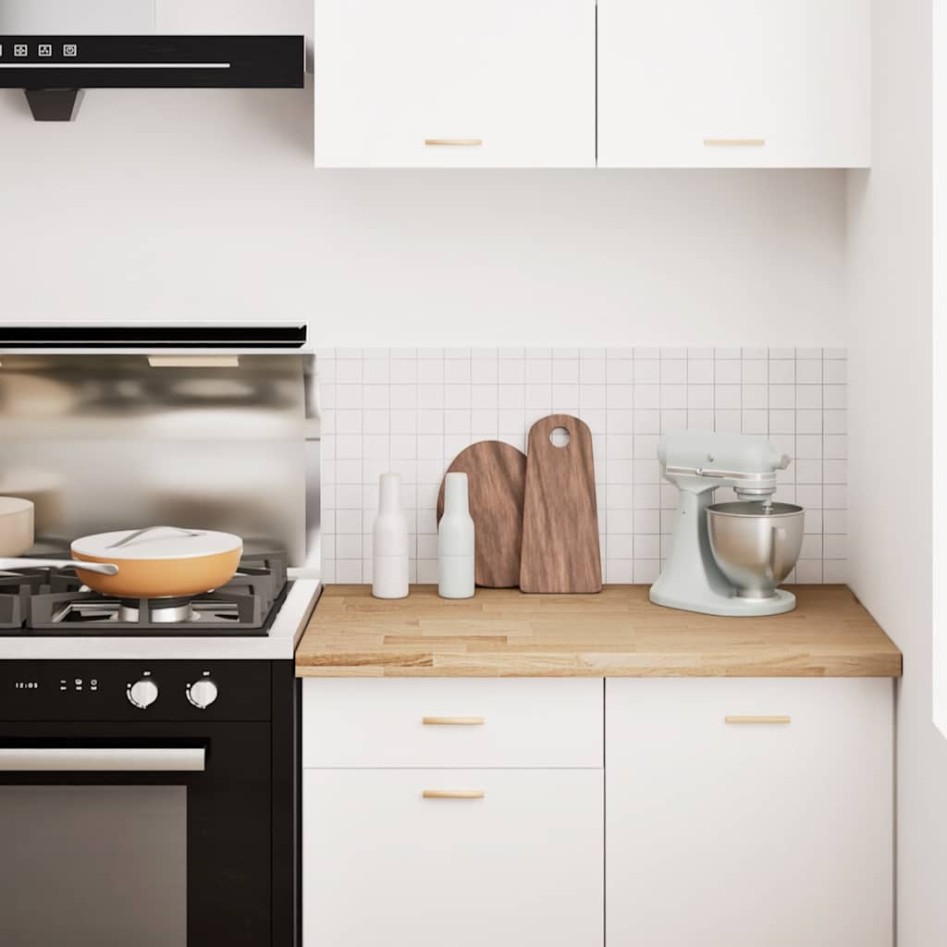 Encimera de cocina rectangular madera maciza