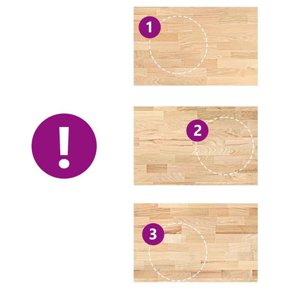 Encimera de cocina rectangular madera maciza