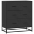 Aparador de madera de ingeniería y metal negro 68x35x76