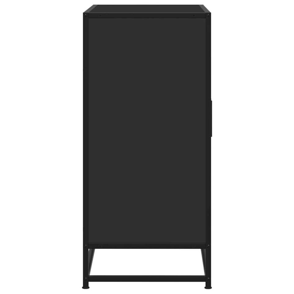 Aparador de madera de ingeniería y metal negro 68x35x76