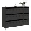 Aparador de acero laminado en frío negro 135x39x103,5 cm