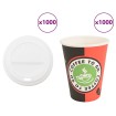 Vasos de café de papel con tapa 1000 uds 4oz 100ml