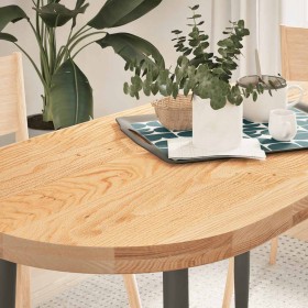 Tablero de mesa ovalado madera maciza de roble 120x60x4