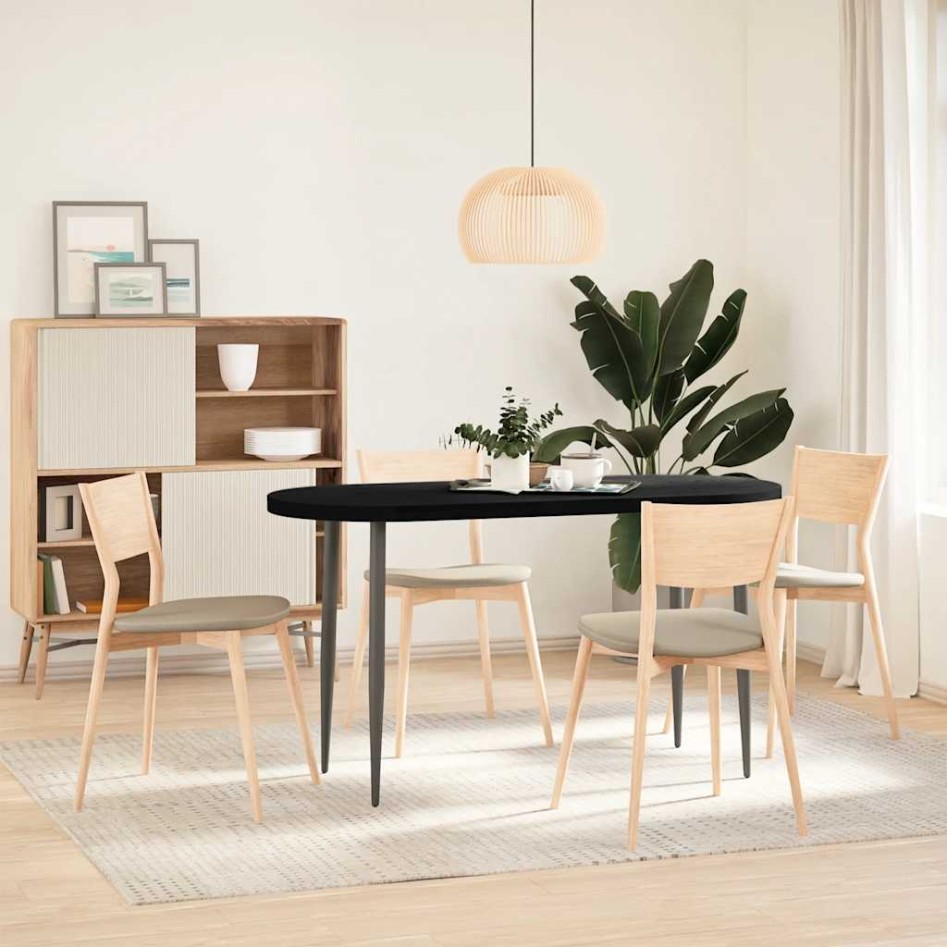 Tablero de mesa ovalado madera maciza de roble 140x60x4