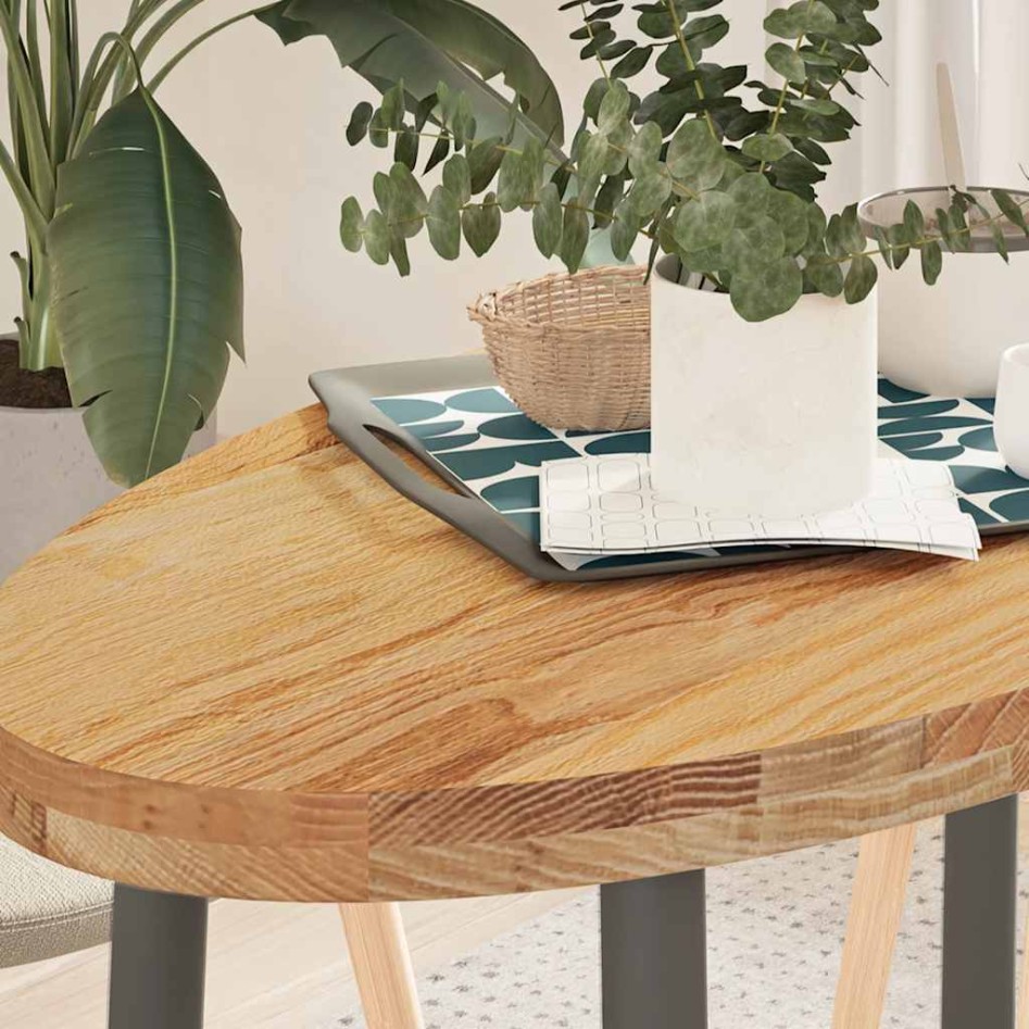 Tablero de mesa ovalado madera maciza de roble 100x50x4