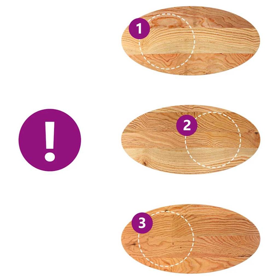 Tablero de mesa ovalado madera maciza de roble 100x50x4