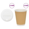 Vasos de café de papel con tapa 1000 uds 16oz 400ml
