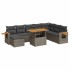 Set sofás jardín y cojines 9 pzas ratán sintético acacia