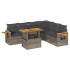 Set sofás jardín y cojines 7 pzas ratán sintético acacia