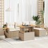 Set sofás jardín y cojines 6 pzas ratán sintético acacia