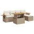 Set sofás jardín y cojines 6 pzas ratán sintético acacia
