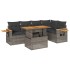 Set sofás jardín y cojines 6 pzas ratán sintético acacia