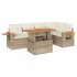 Set sofás jardín y cojines 6 pzas ratán sintético acacia