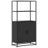 Aparador alto madera de ingeniería y metal negro 68x35x139