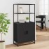 Aparador alto madera de ingeniería y metal negro 68x35x139
