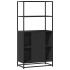 Aparador alto madera de ingeniería y metal negro 68x35x139
