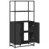 Aparador alto madera de ingeniería y metal negro 68x35x139