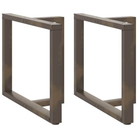 Patas mesa comedor forma T 2uds acero natural