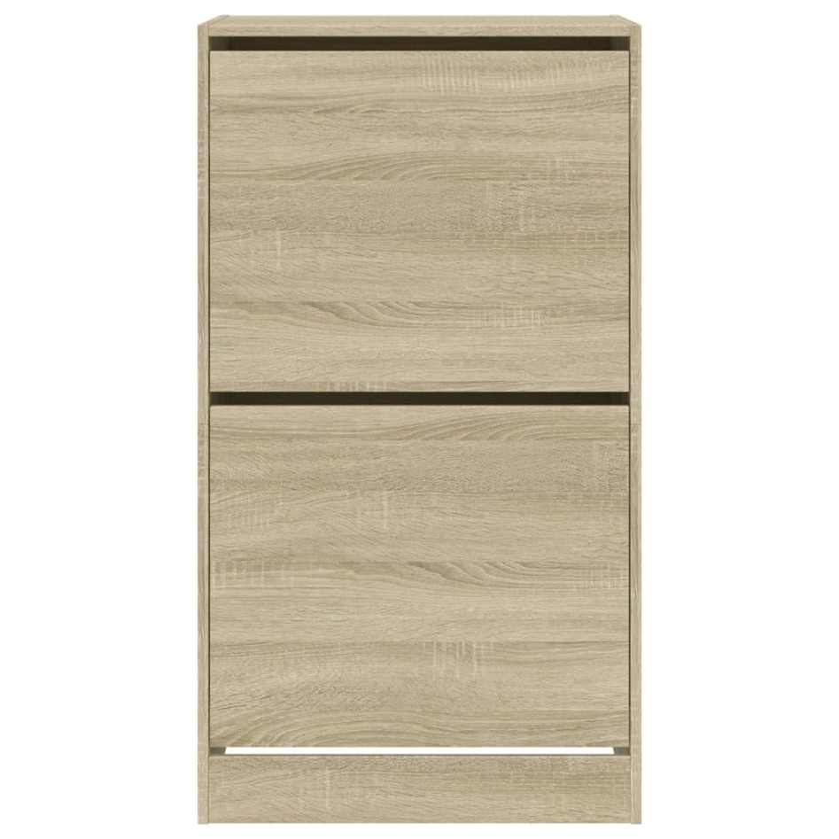 Mueble zapatero 2 cajones abatibles roble Sonoma 60x42x108