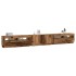 Mueble TV luces LED madera ingeniería envejecida 300x35x40