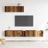 Conjunto de mueble de TV 3 piezas montado la pared madera
