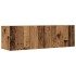 Conjunto de mueble de TV 3 piezas montado la pared madera