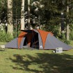 Tienda familiar con cúpula impermeable 6 personas gris naranja