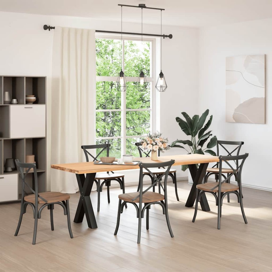 Patas para mesa de comedor en forma de X 2 uds acero