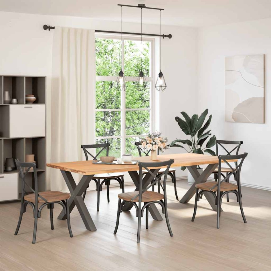 Patas para mesa de comedor en forma de X 3 uds antracita