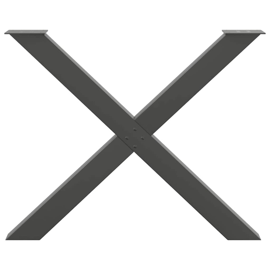 Patas para mesa de comedor en forma de X 3 uds antracita