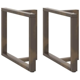 Patas mesa comedor forma T 2uds acero natural 100x35x(72-73)