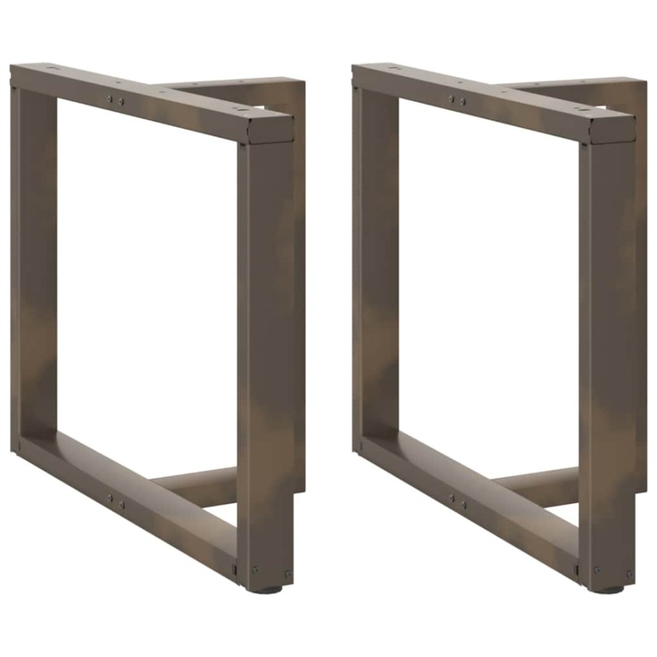 Patas mesa comedor forma T 2uds acero natural 100x35x(72-73)