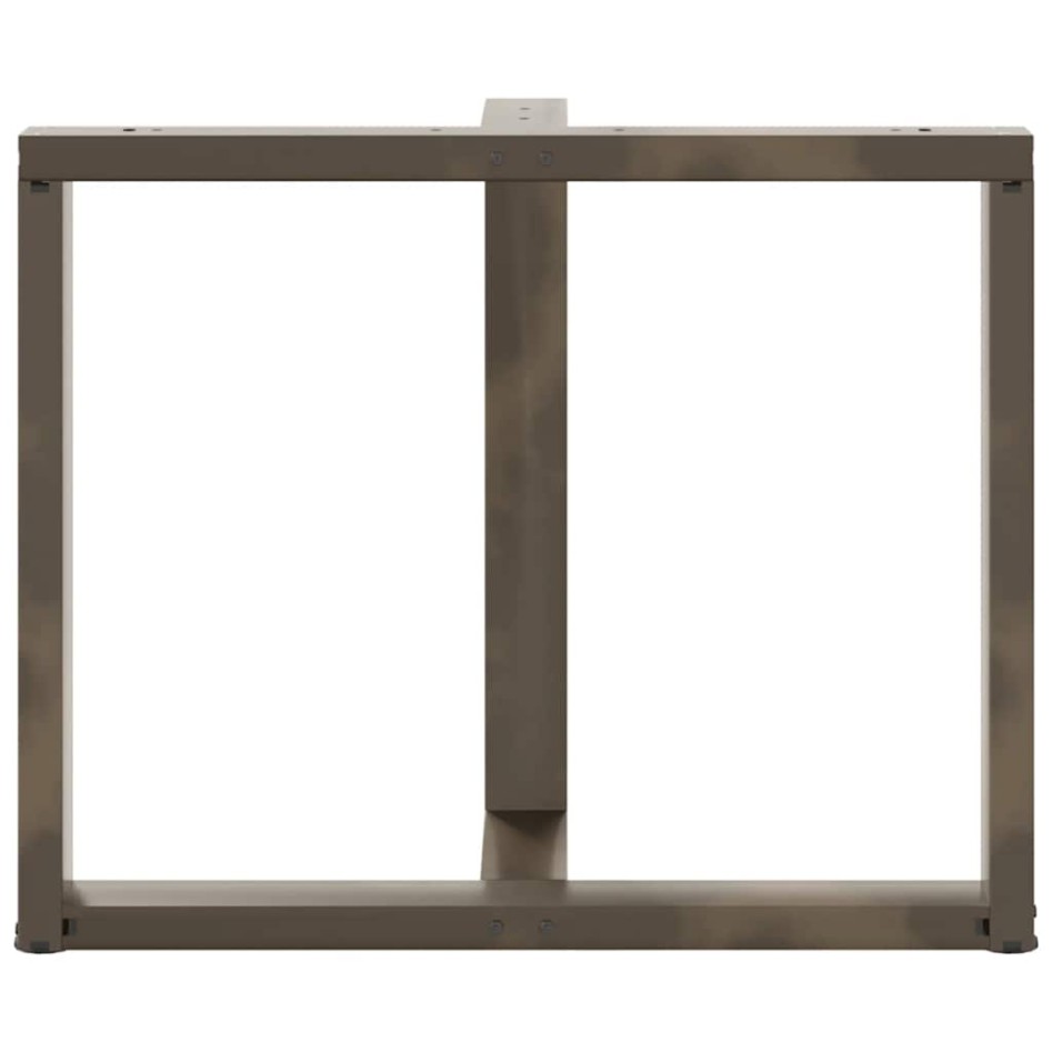 Patas mesa comedor forma T 2uds acero natural 100x35x(72-73)