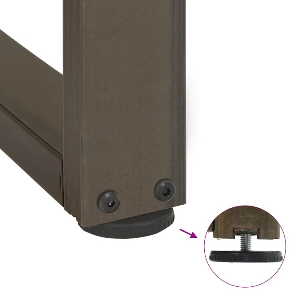 Patas mesa comedor forma T 2uds acero natural 100x35x(72-73)