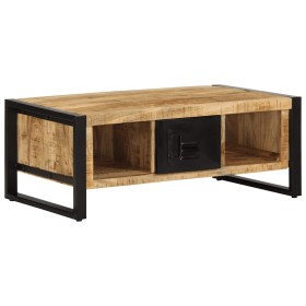 Mesa de centro de madera maciza de mango rugosa 90x50x36