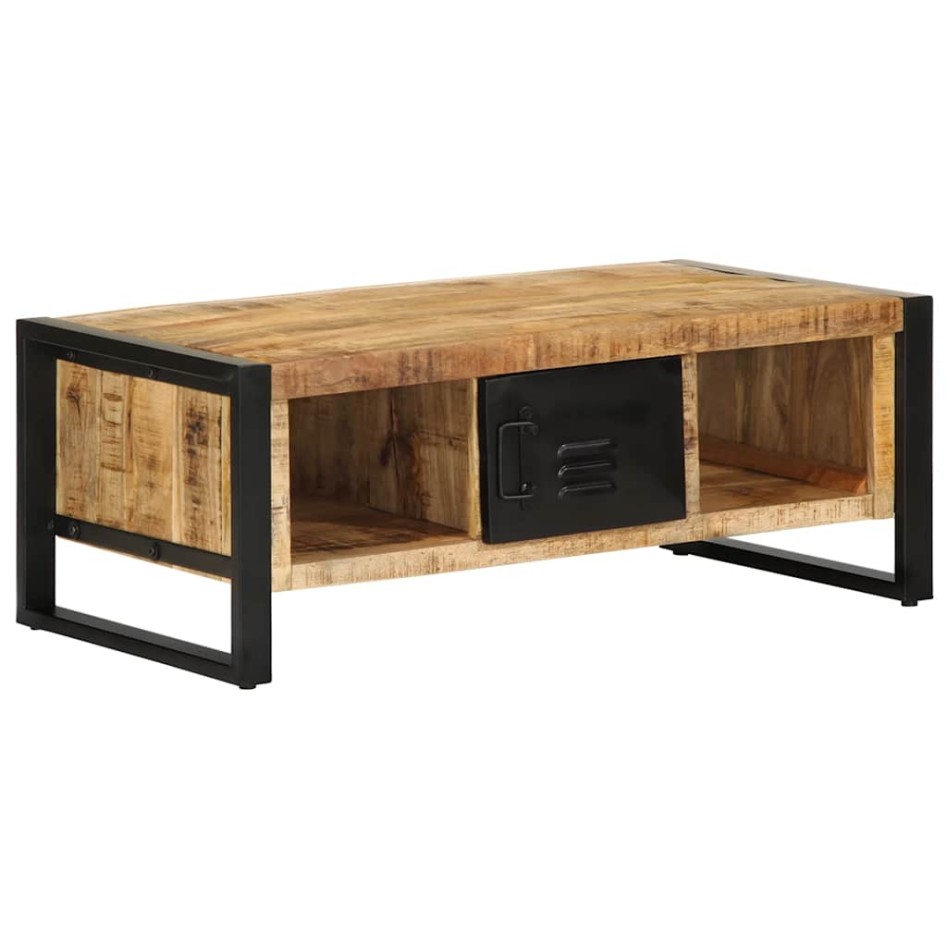 Mesa de centro de madera maciza de mango rugosa 90x50x36