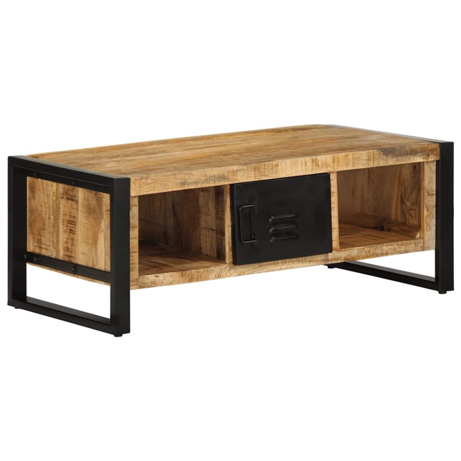 Mesa de centro de madera maciza de mango rugosa 90x50x36