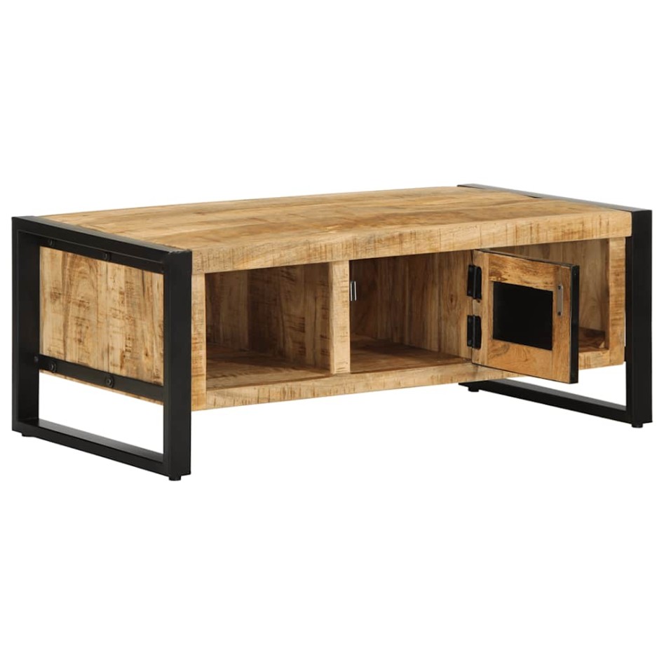 Mesa de centro de madera maciza de mango rugosa 90x50x36