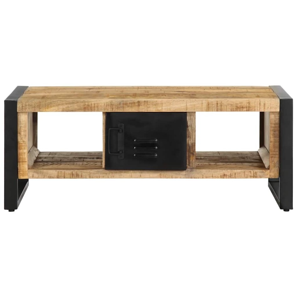 Mesa de centro de madera maciza de mango rugosa 90x50x36