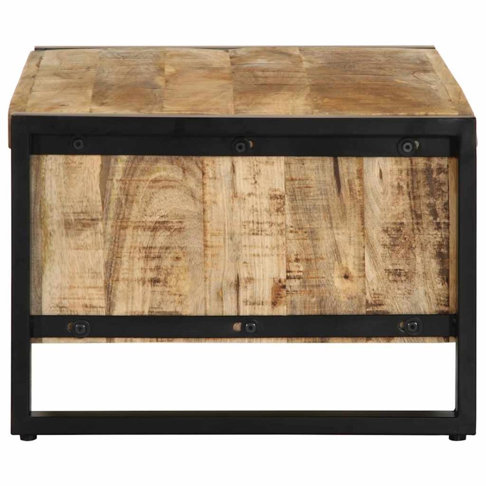 Mesa de centro de madera maciza de mango rugosa 90x50x36